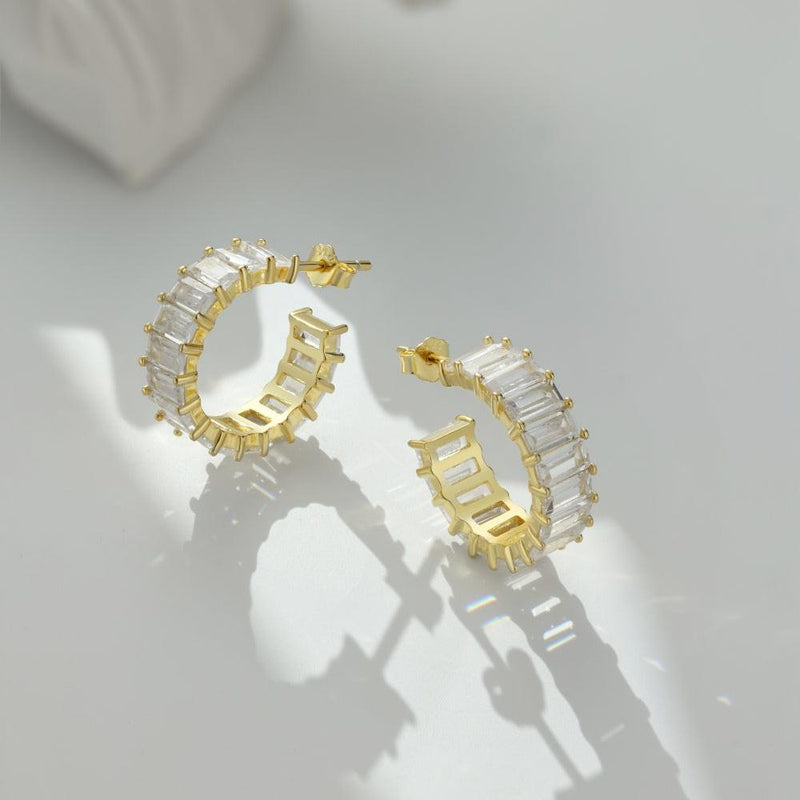 Timeless Baguette Hoop Earrings