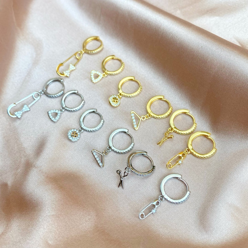 Charm Hoop Earrings Set