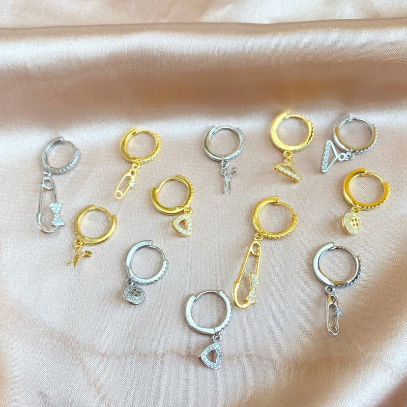 Charm Hoop Earrings Set