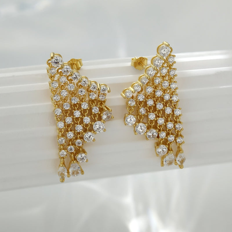 Elegant Cascading Pear Drop Earrings