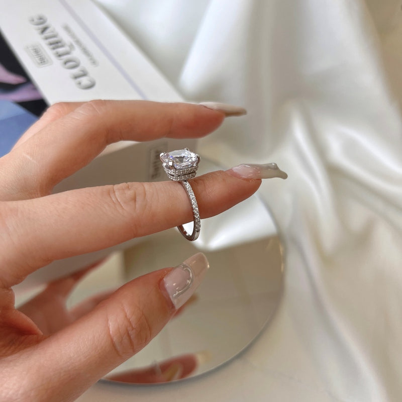 Radiant Cushion Cut Zircon Ring