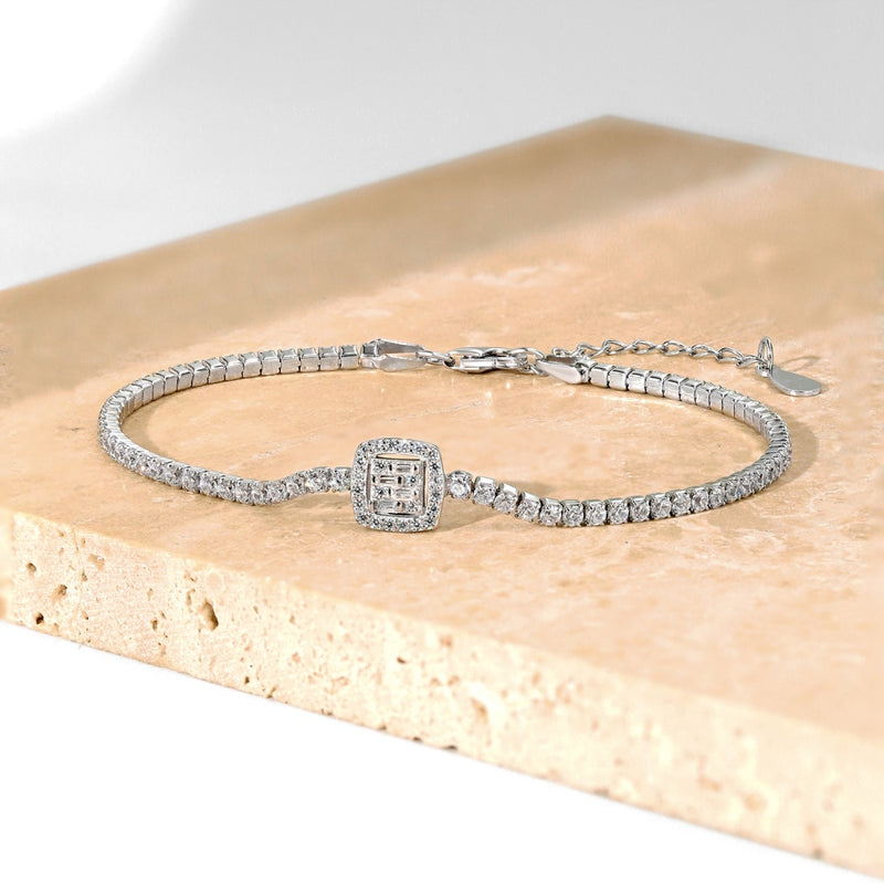 Radiant Halo Zircon Bracelet