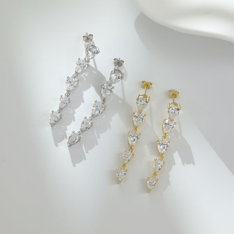 Pear Cascade Drop Earrings