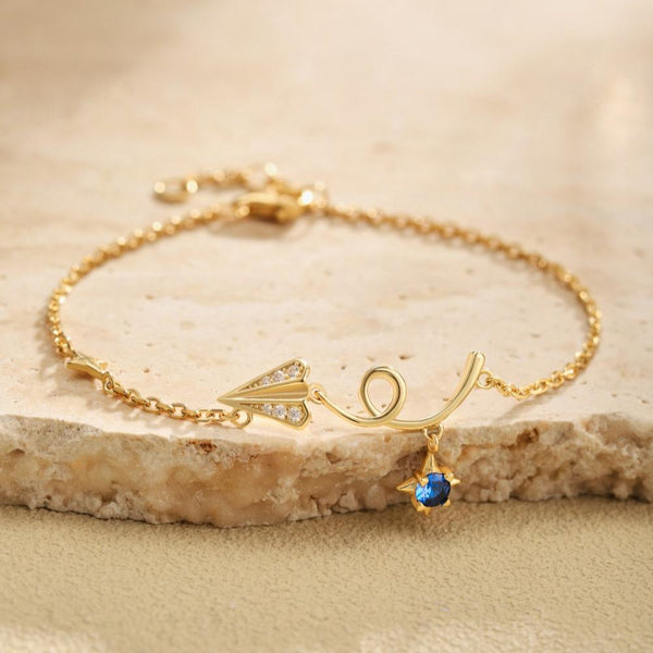 Golden Arrow Sapphire Charm Bracelet