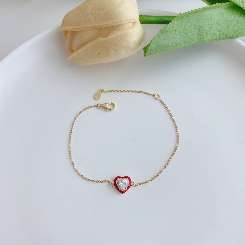 Golden Heart Charm Bracelet