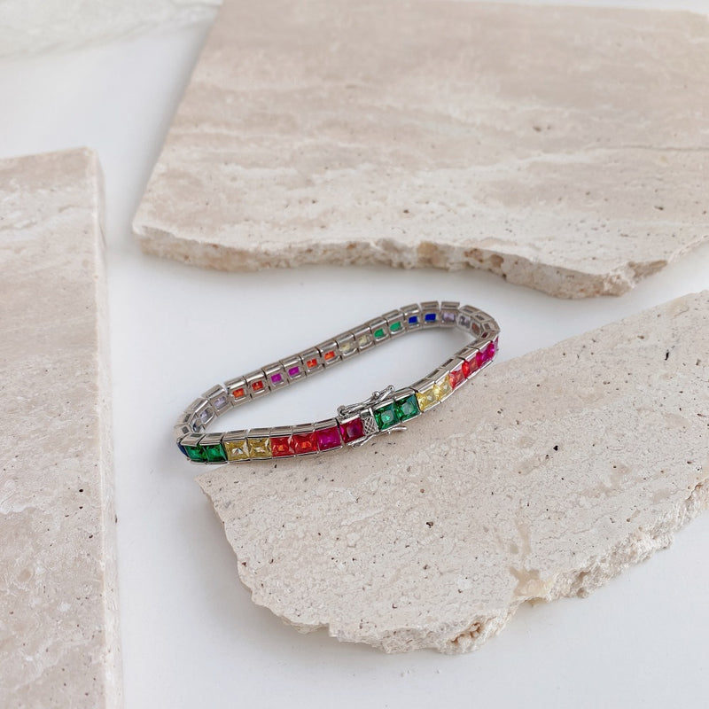 Radiant Rainbow Square Bracelet