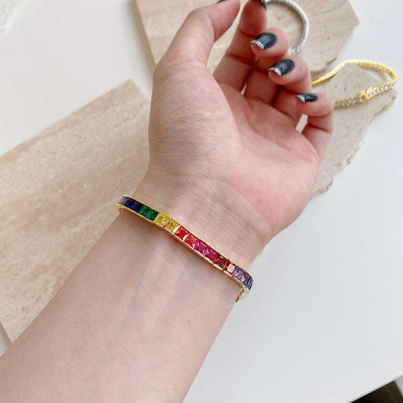 Radiant Rainbow Square Bracelet