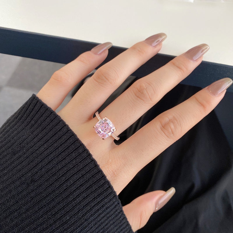 Radiant Cushion Cut Zircon Ring