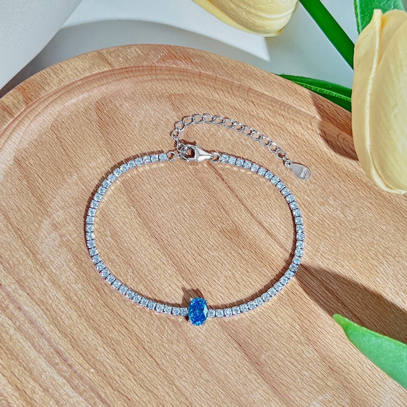 Oval Ice Cut Zircon Bracelet