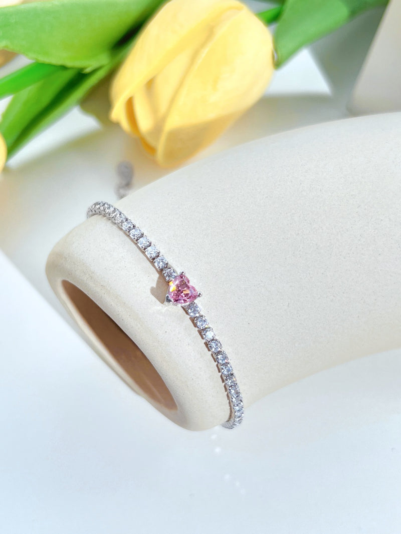 Heart Ice-Cut Solitaire Bracelet