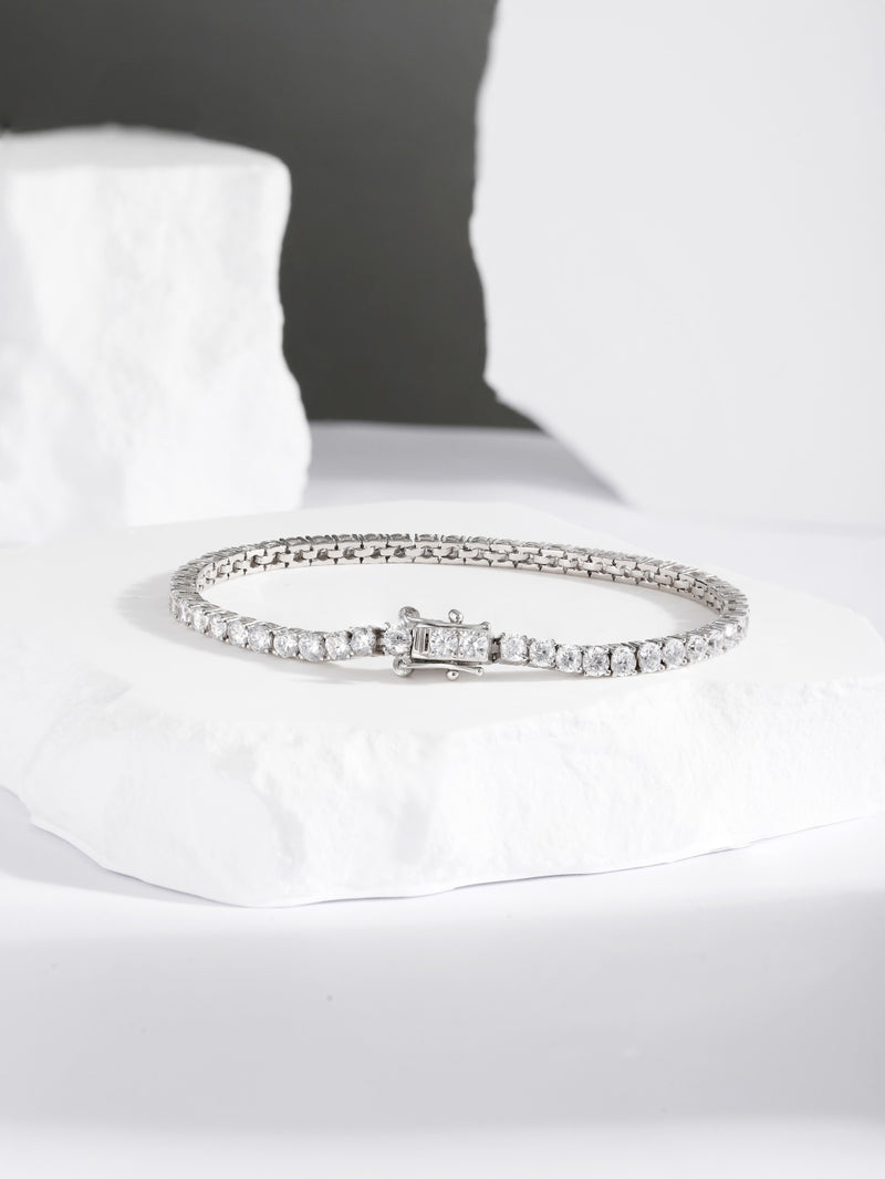 Luminous Silver Tennis Bracelet