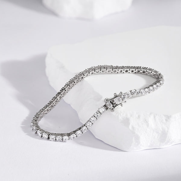 Luminous Silver Tennis Bracelet