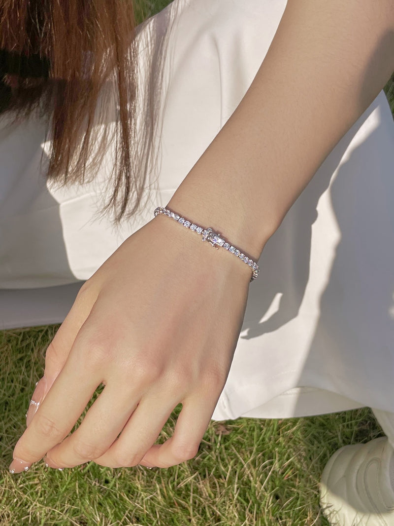 Luminous Silver Tennis Bracelet