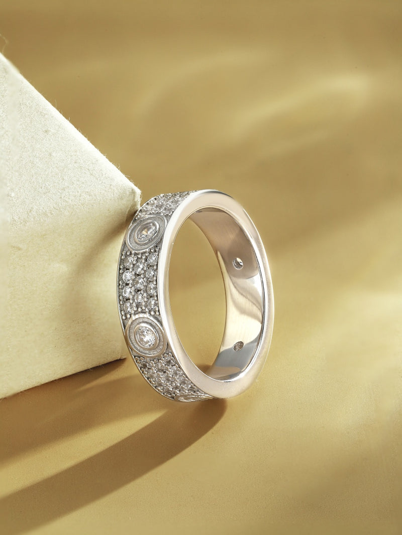 Radiant Pavé Circle Ring