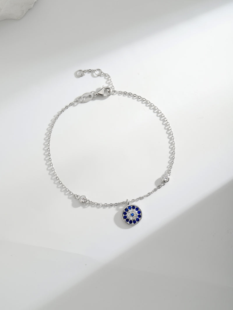 Sapphire Halo Charm Bracelet