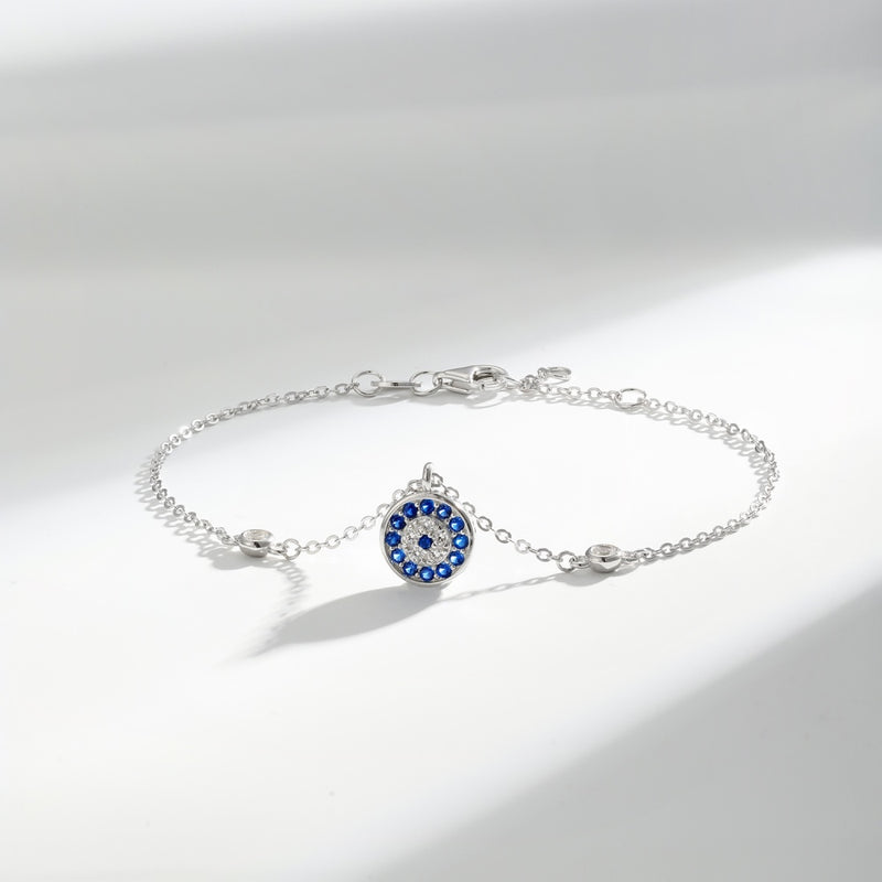 Sapphire Halo Charm Bracelet