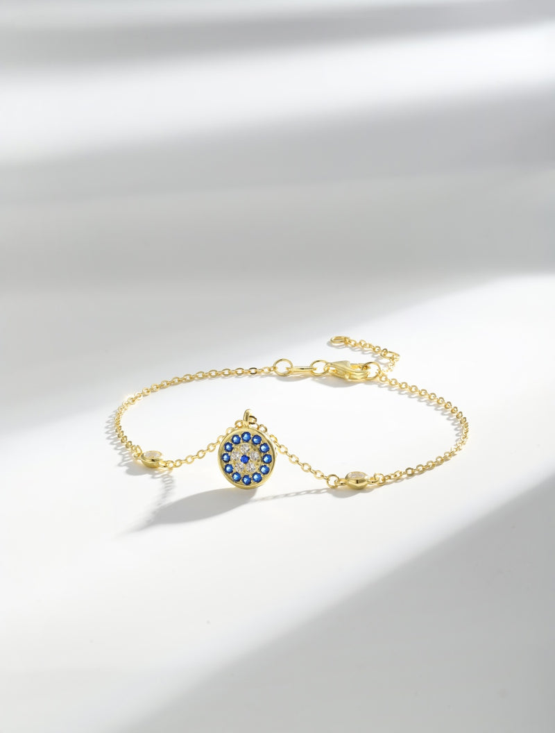 Sapphire Halo Charm Bracelet