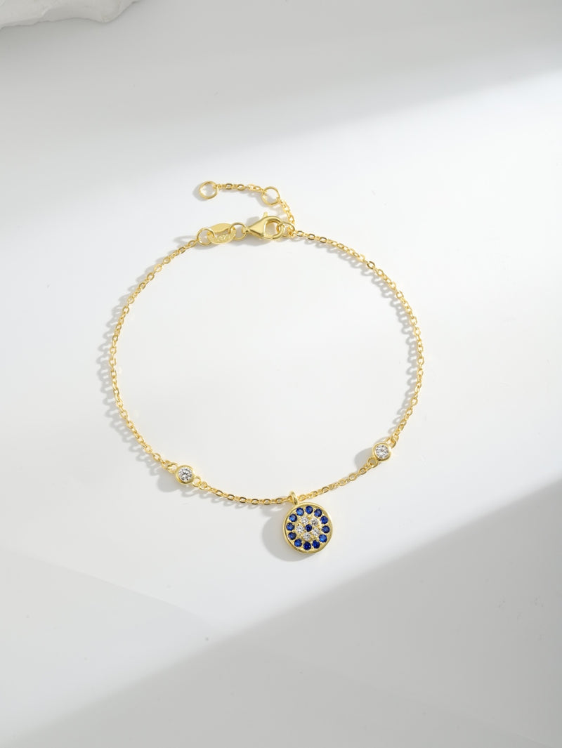 Sapphire Halo Charm Bracelet