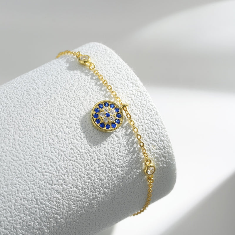 Sapphire Halo Charm Bracelet