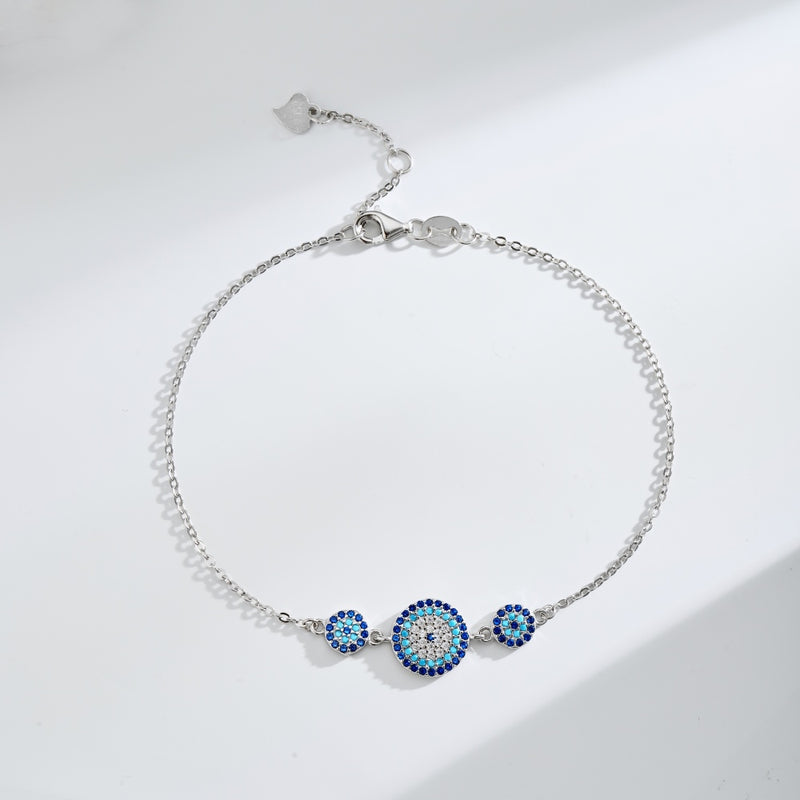 Triple Sapphire Halo Bracelet