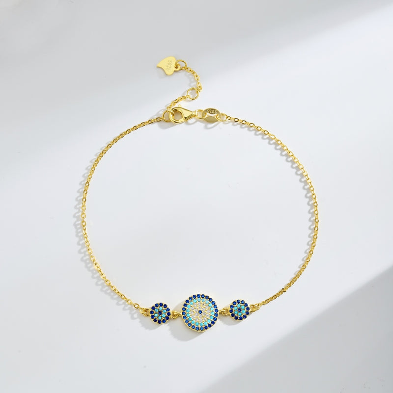 Triple Sapphire Halo Bracelet