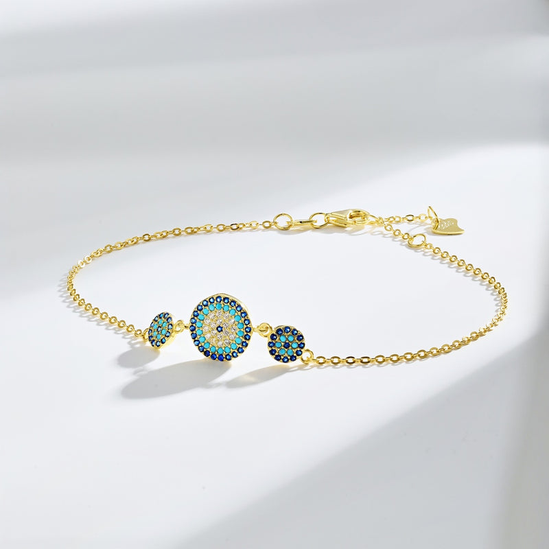 Triple Sapphire Halo Bracelet