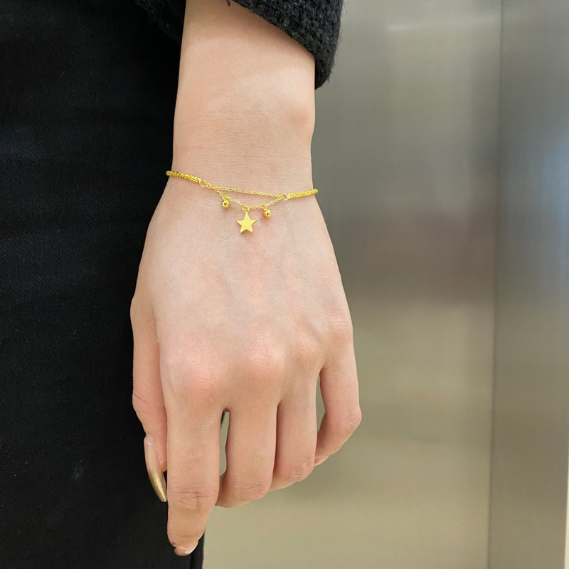 Golden Star Double Chain Bracelet