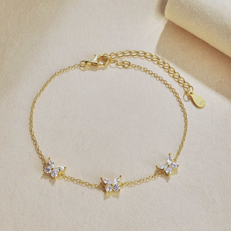 Golden Butterfly Zircon Bracelet