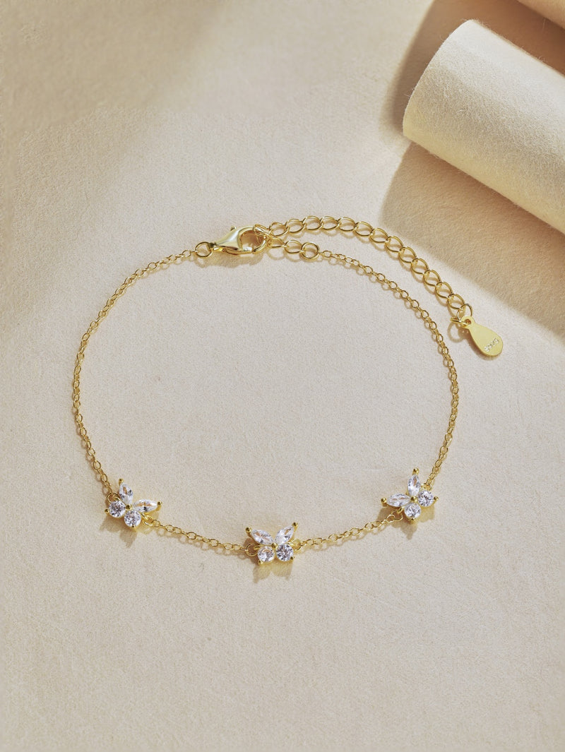 Golden Butterfly Zircon Bracelet