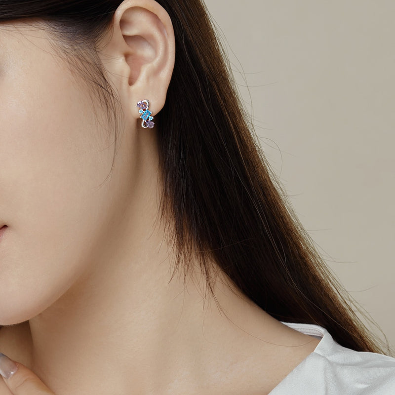 Radiant Multicolor Zircon Drop Earrings