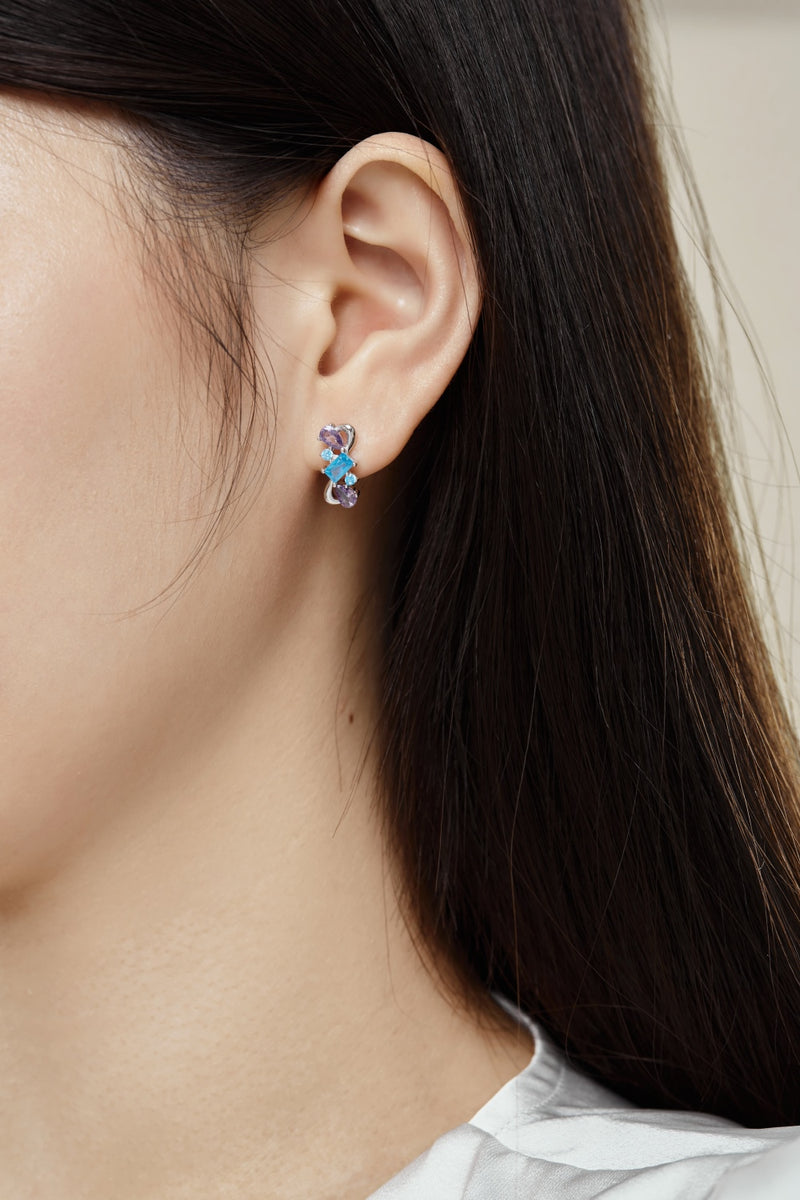 Radiant Multicolor Zircon Drop Earrings