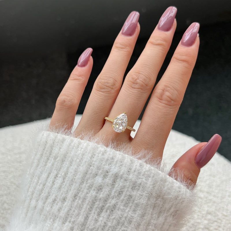 Pear Solitaire Gemstone Ring