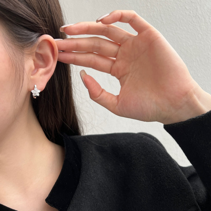 Twinkling Cluster Hoop Earrings