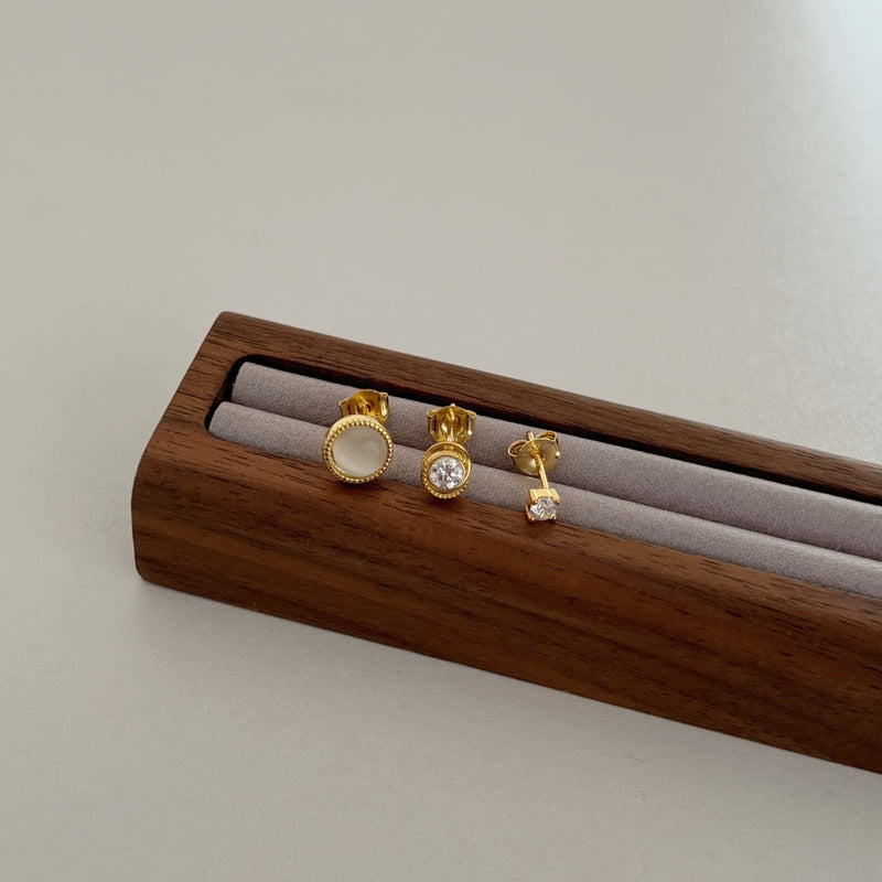 Gold and Silver Stud Earrings Set