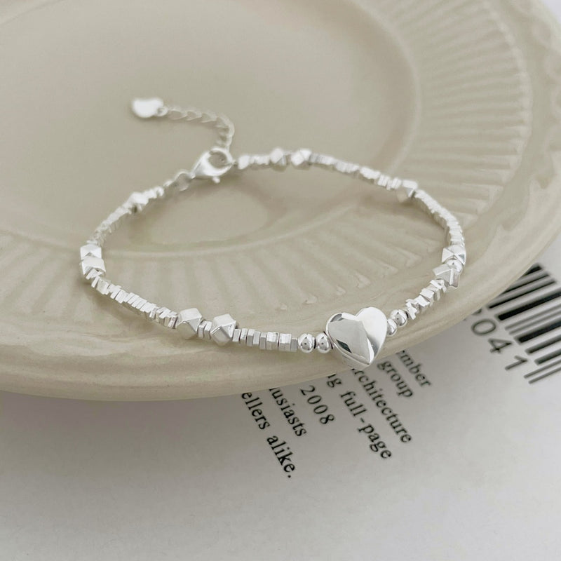 Silver Heart Charm Bracelet