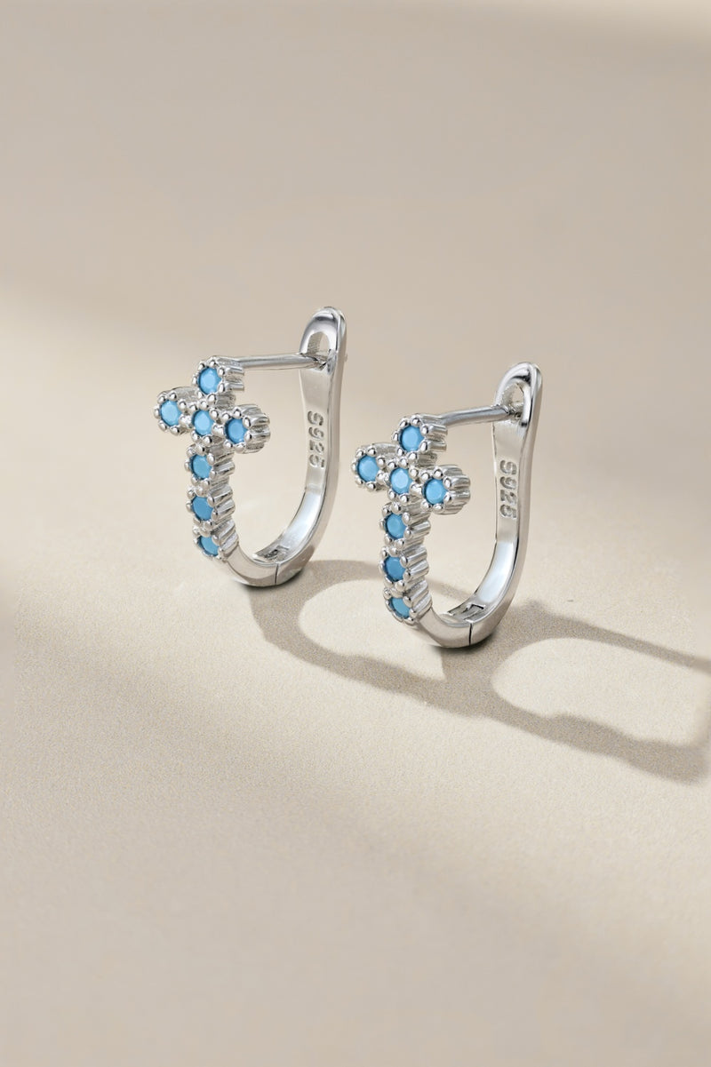 Stellar Cross Hoop Earrings