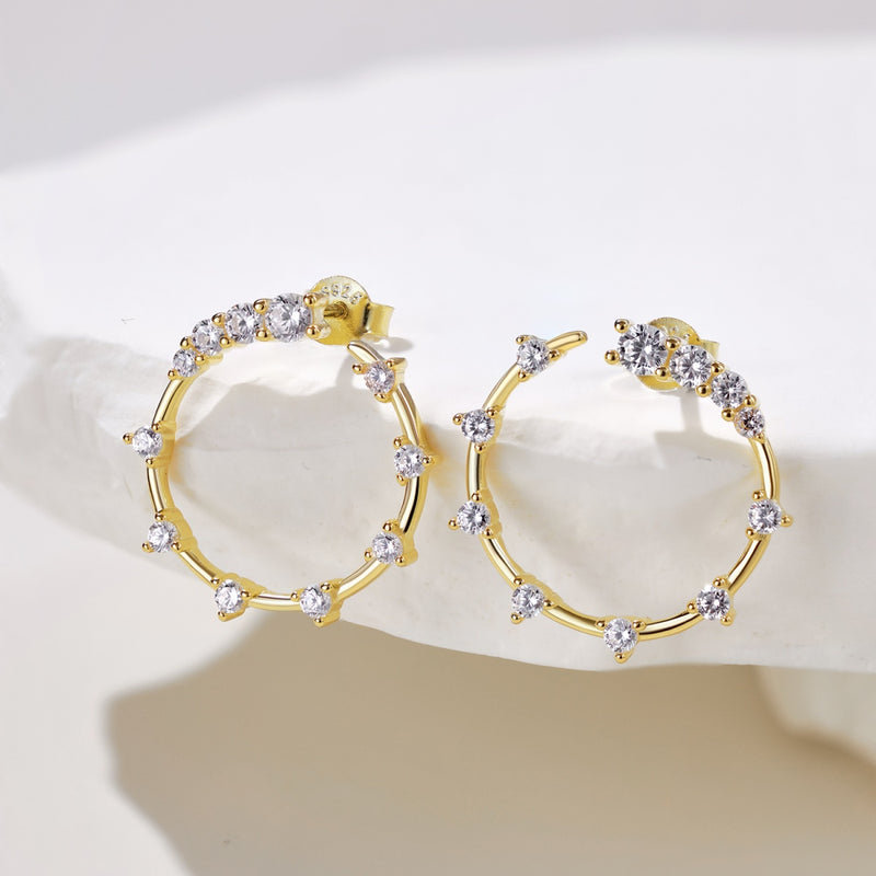 Golden Sparkle Hoops Earrings