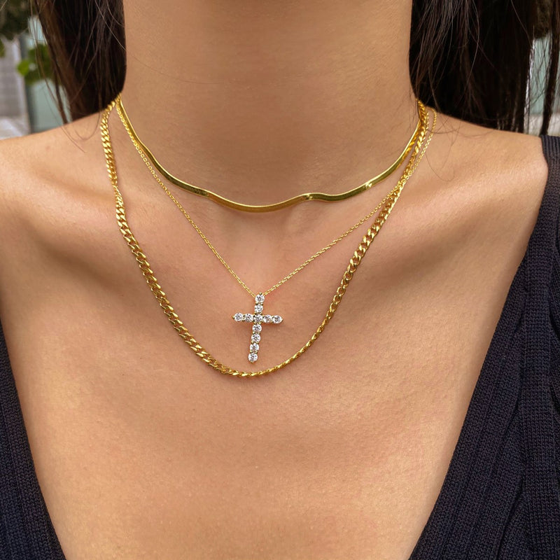 Radiant Cross Zircon Necklace