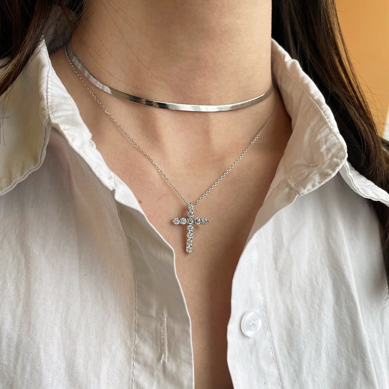 Radiant Cross Zircon Necklace