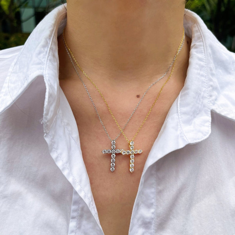 Radiant Cross Zircon Necklace