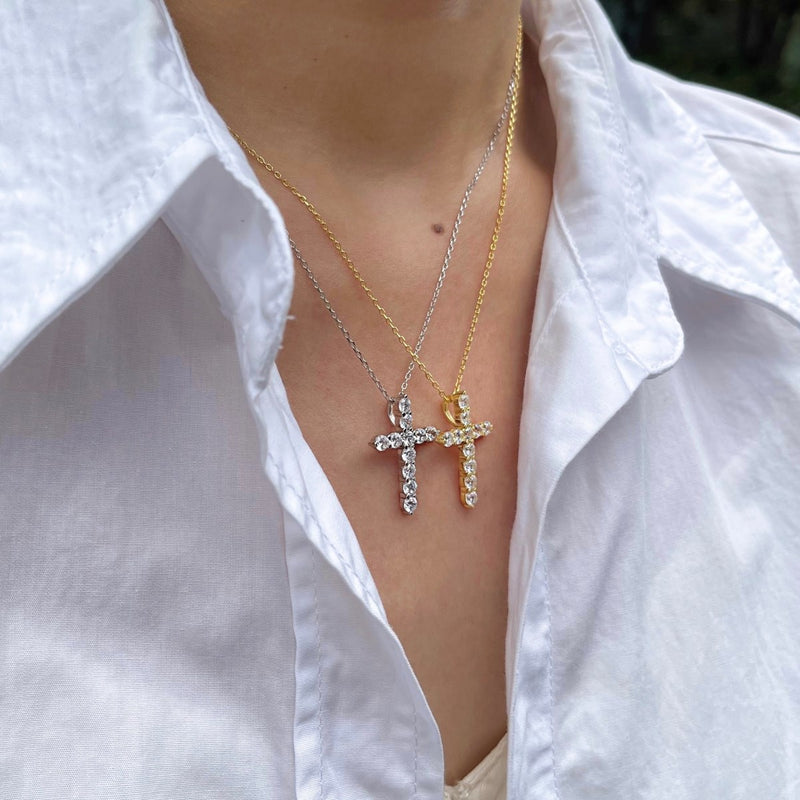 Radiant Cross Zircon Necklace