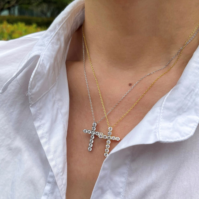 Radiant Cross Zircon Necklace