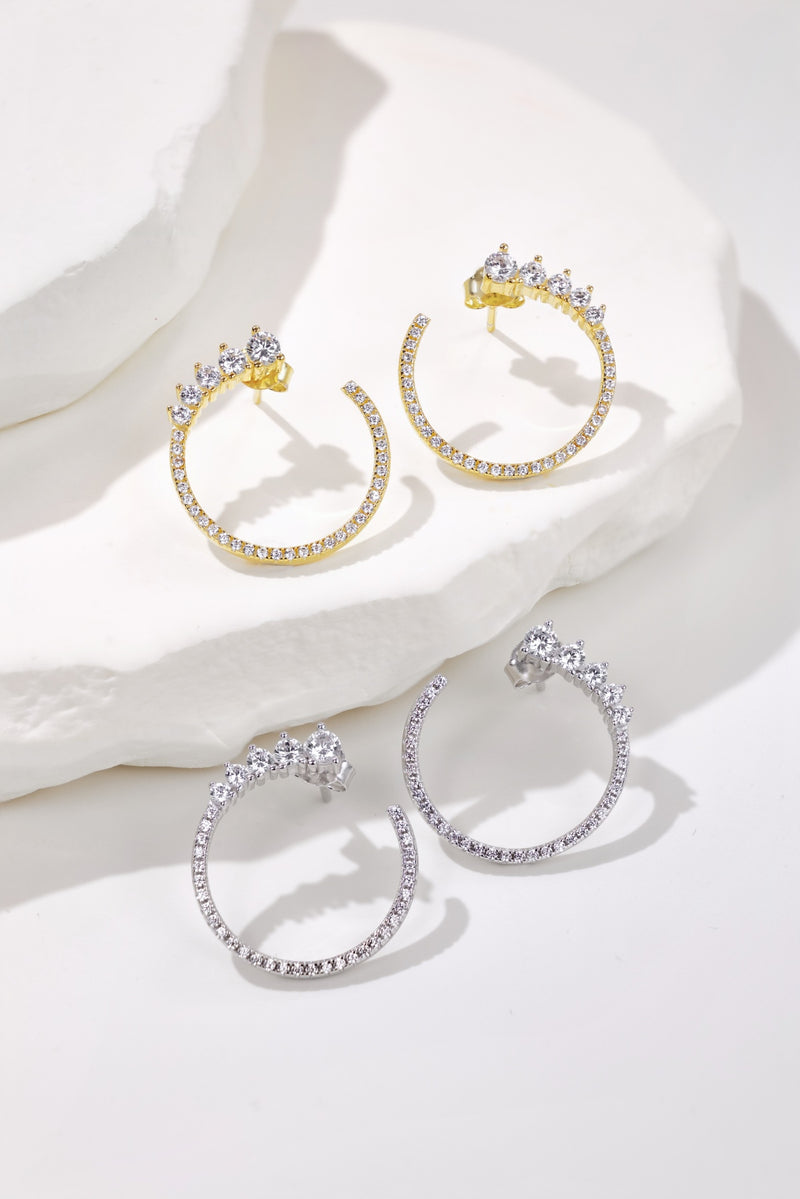 Celestial Crescent Hoop Earrings