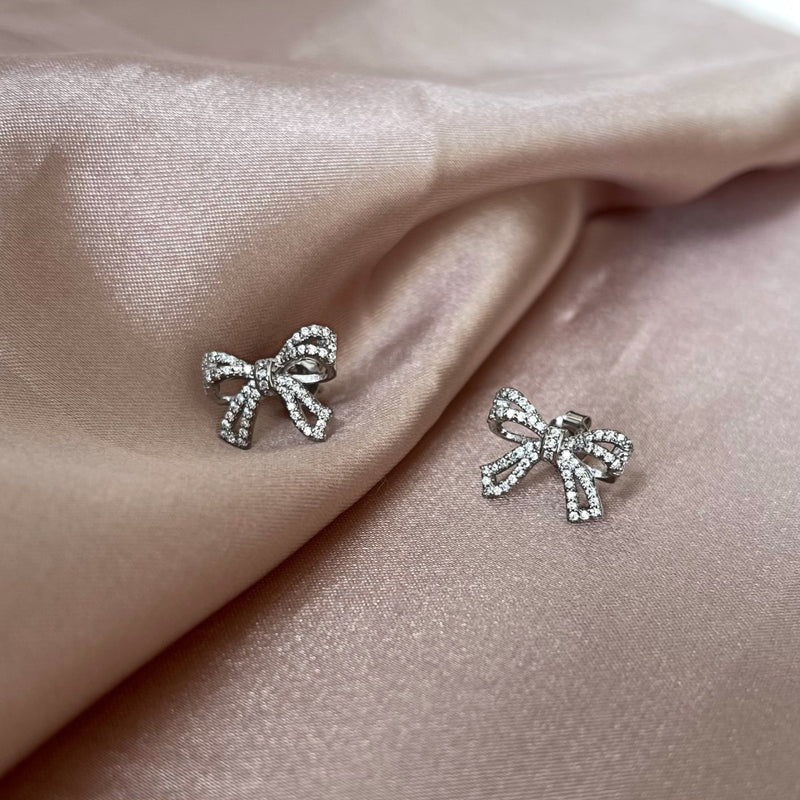 Elegant Bow Diamond Earrings