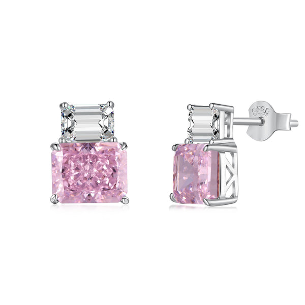 Radiant Cut Gemstone Earrings Collection