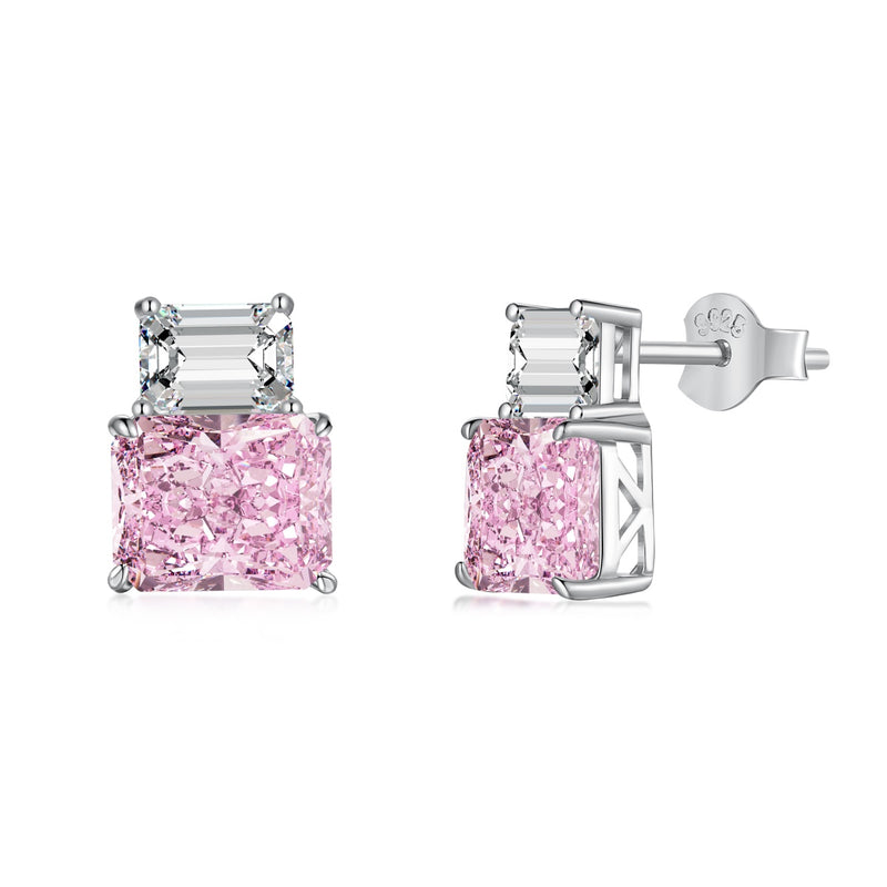 Radiant Cut Gemstone Earrings Collection