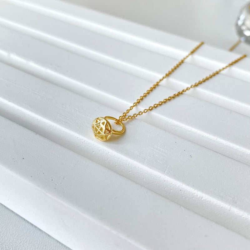 Gold and Silver Geometric Pendant Necklace