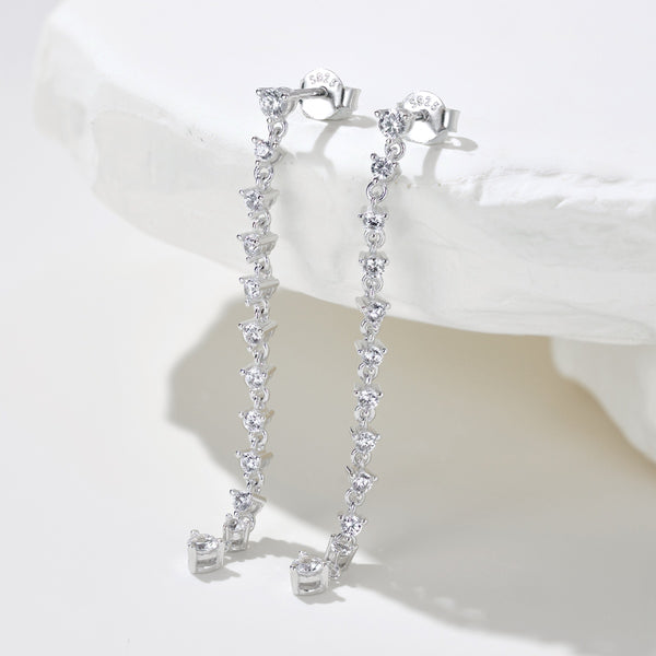 Silver Cascade Drop Earrings