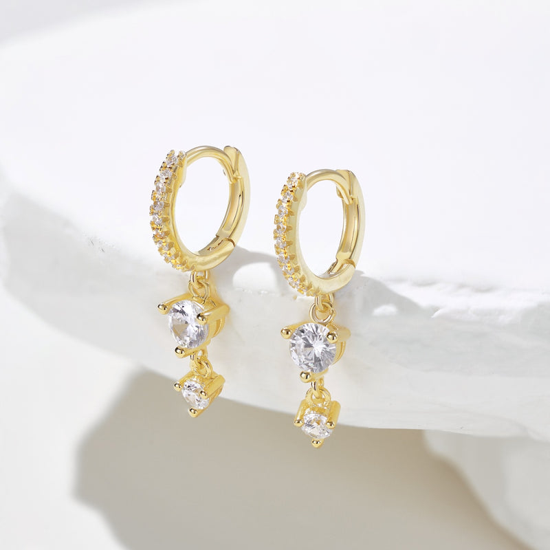 Radiant Drop Hoop Earrings