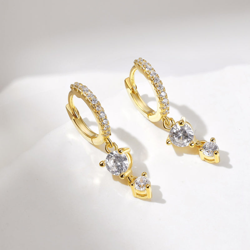 Radiant Drop Hoop Earrings